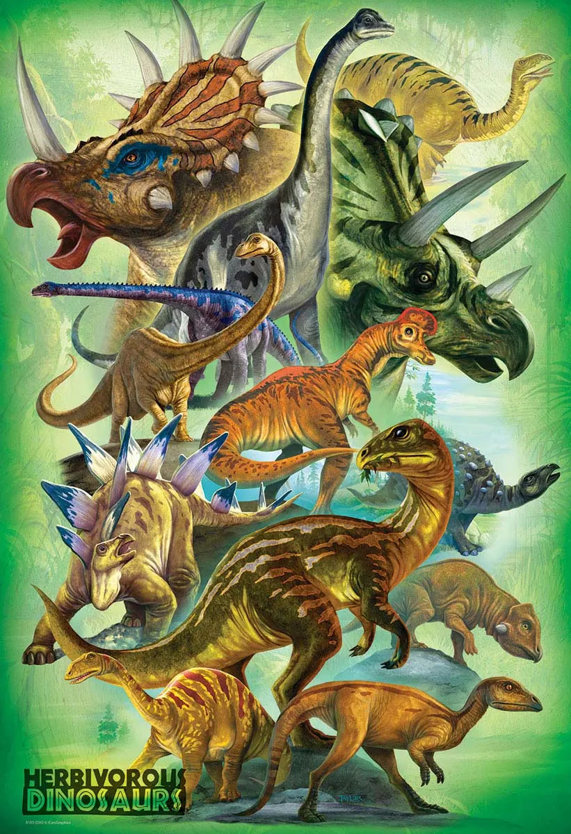Herbivorous Dinosaurs Puzzle 100 pc