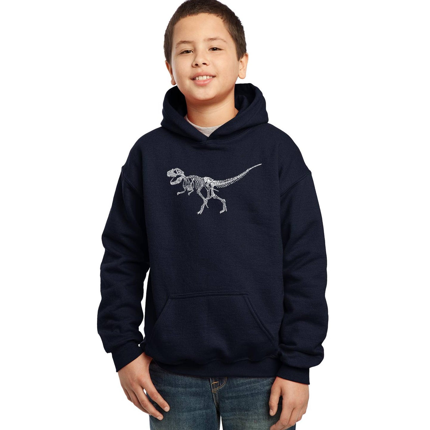 Kid's Hooded Sweatshirt - Dinosaur T-Rex Skeleton