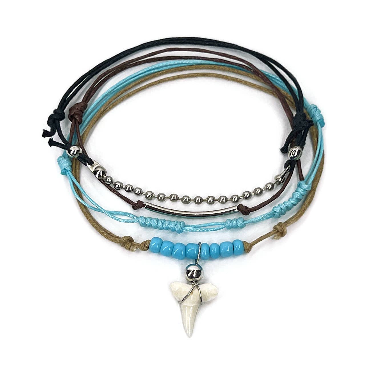 Shark Tooth Bracelets, Genuine Sharks Teeth Bracelet, Blue