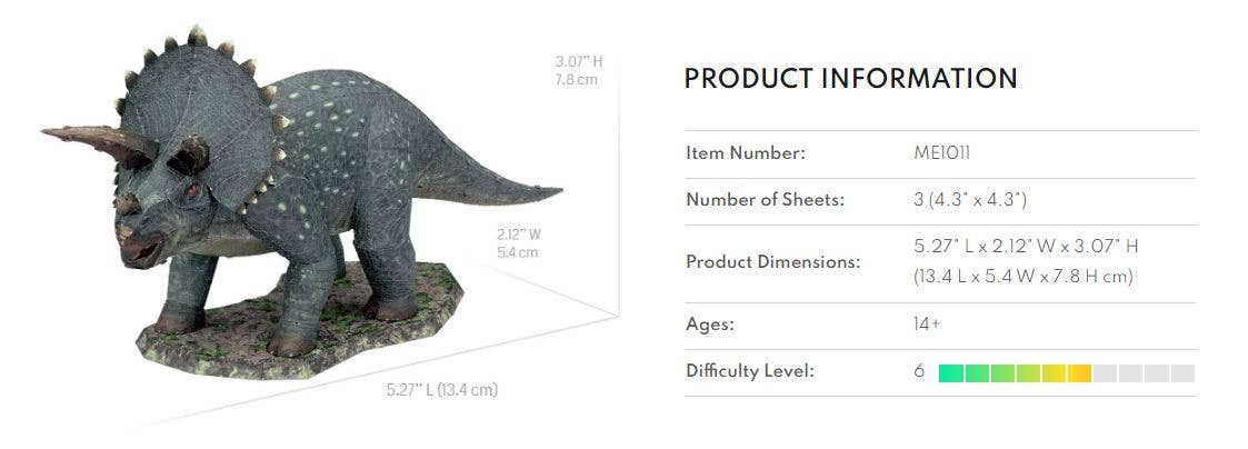 Triceratops Steel Model Kit