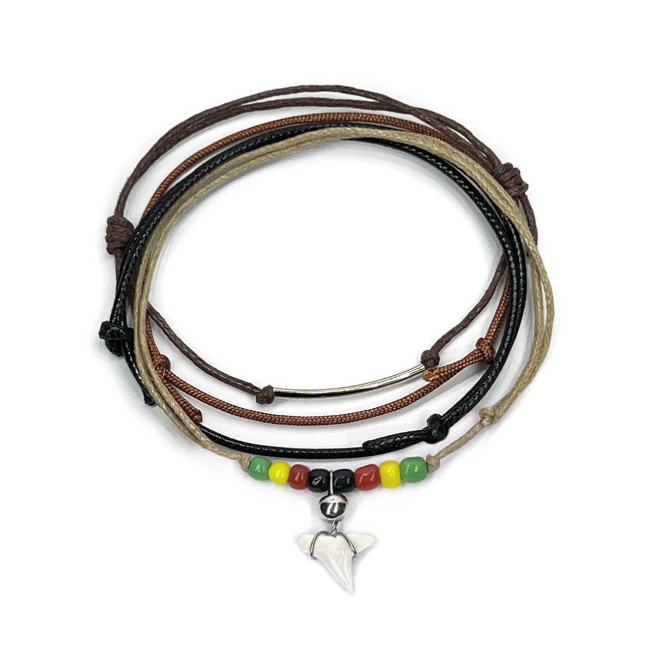 Rasta Shark Tooth Bracelet