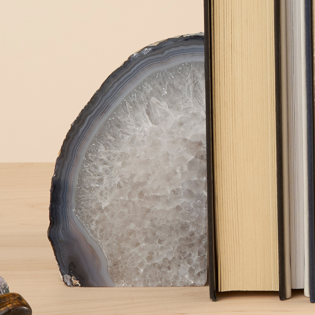 Natural Agate Bookends - Crafted in Brazil