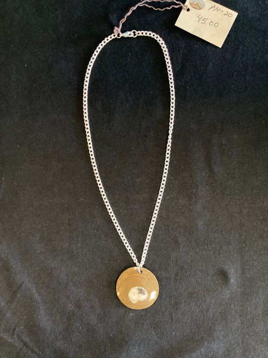 Genuine Ammonite Necklace with Stainless Steel Chain
