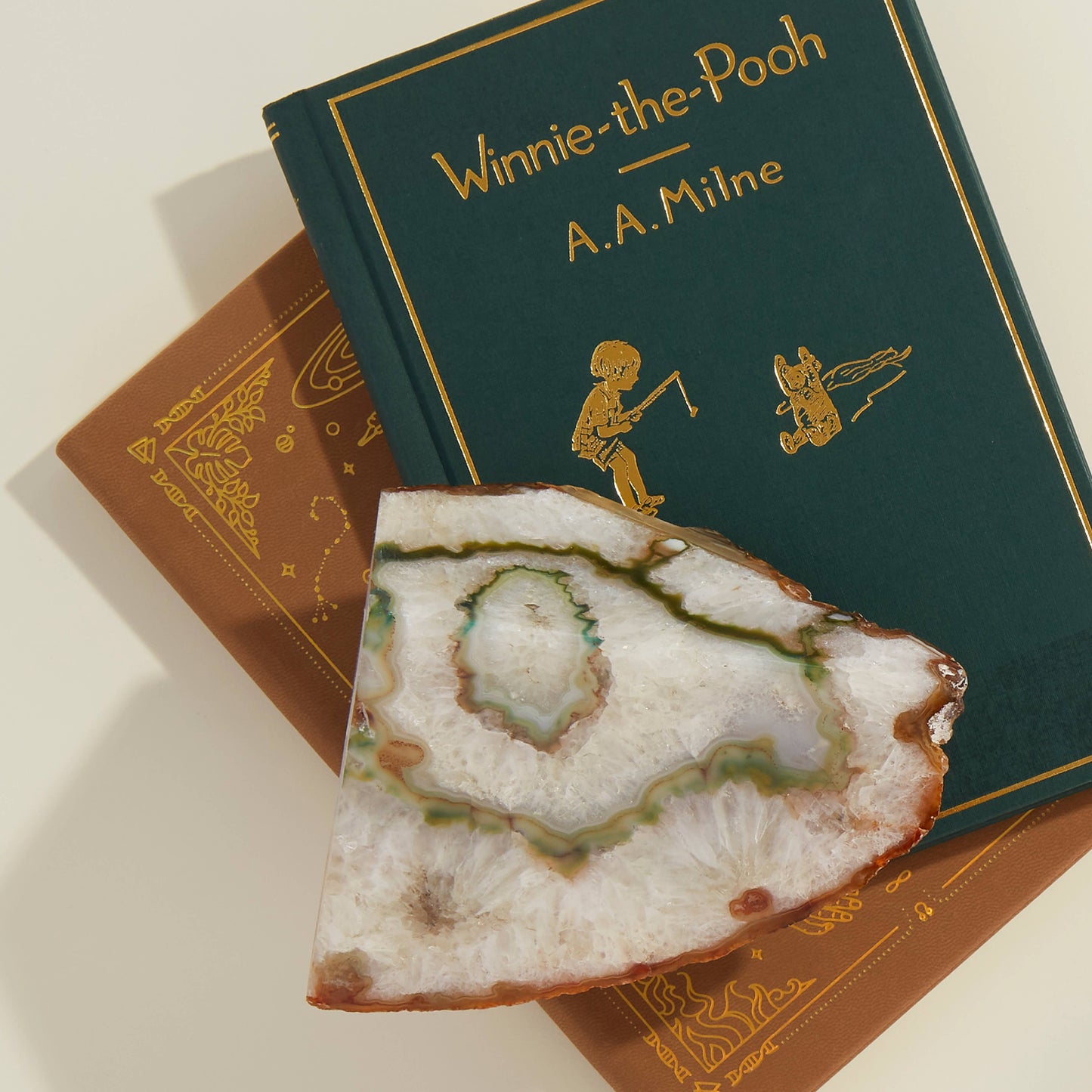 Green Agate Bookends - Crafted in Brazil