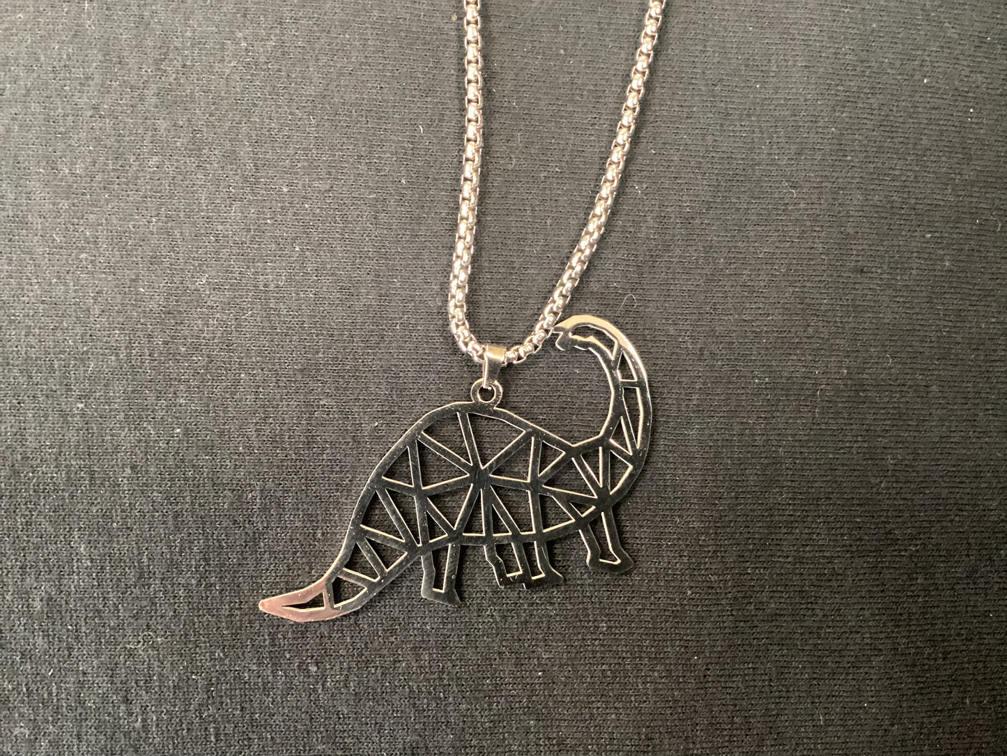 Large Stainless Dinosaur Necklace