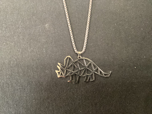 Large Stainless Dinosaur Necklace