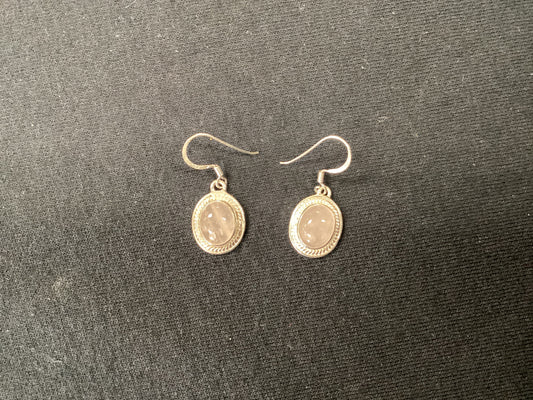 Rose Quartz/Silver Earrings