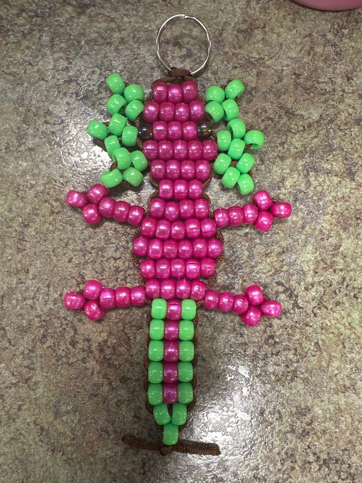 Axolotl Beaded Keychain