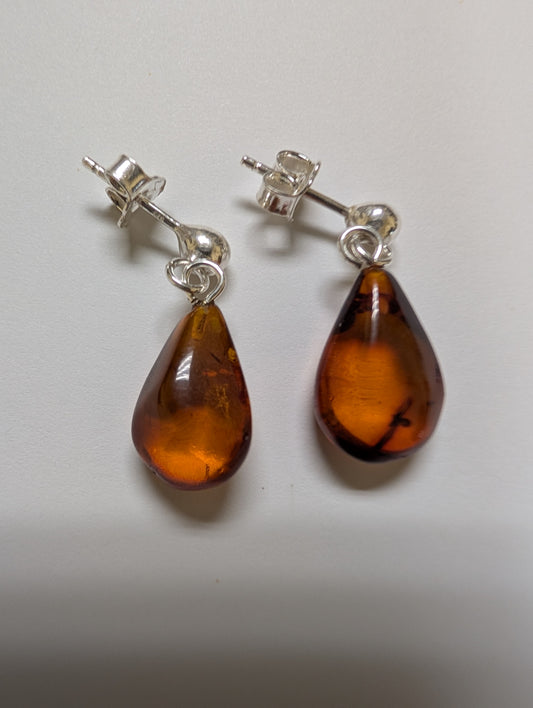 Amber/Silver Earrings (large)