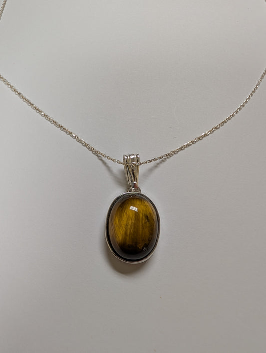 Tiger Eye/Silver Necklace
