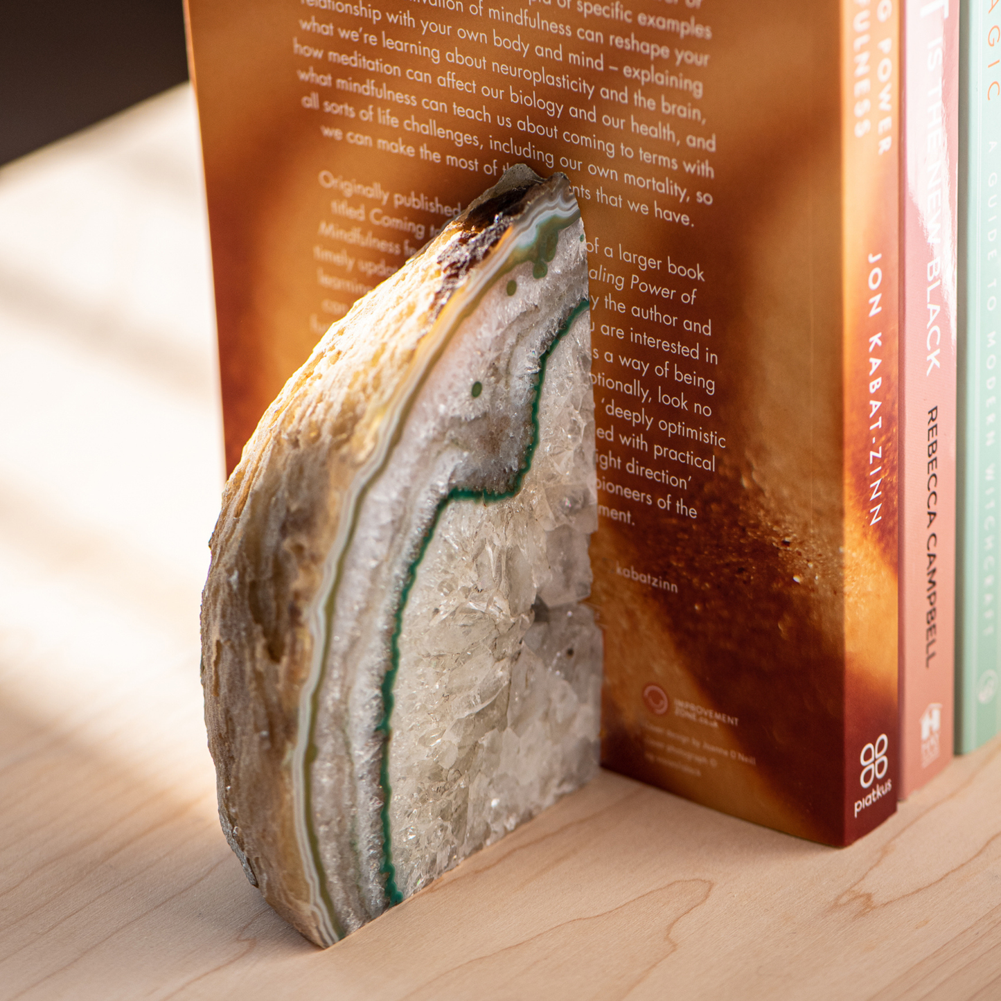 Green Agate Bookends - Crafted in Brazil
