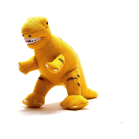 T-Rex Knitted Dinosaur Soft Toy Yellow