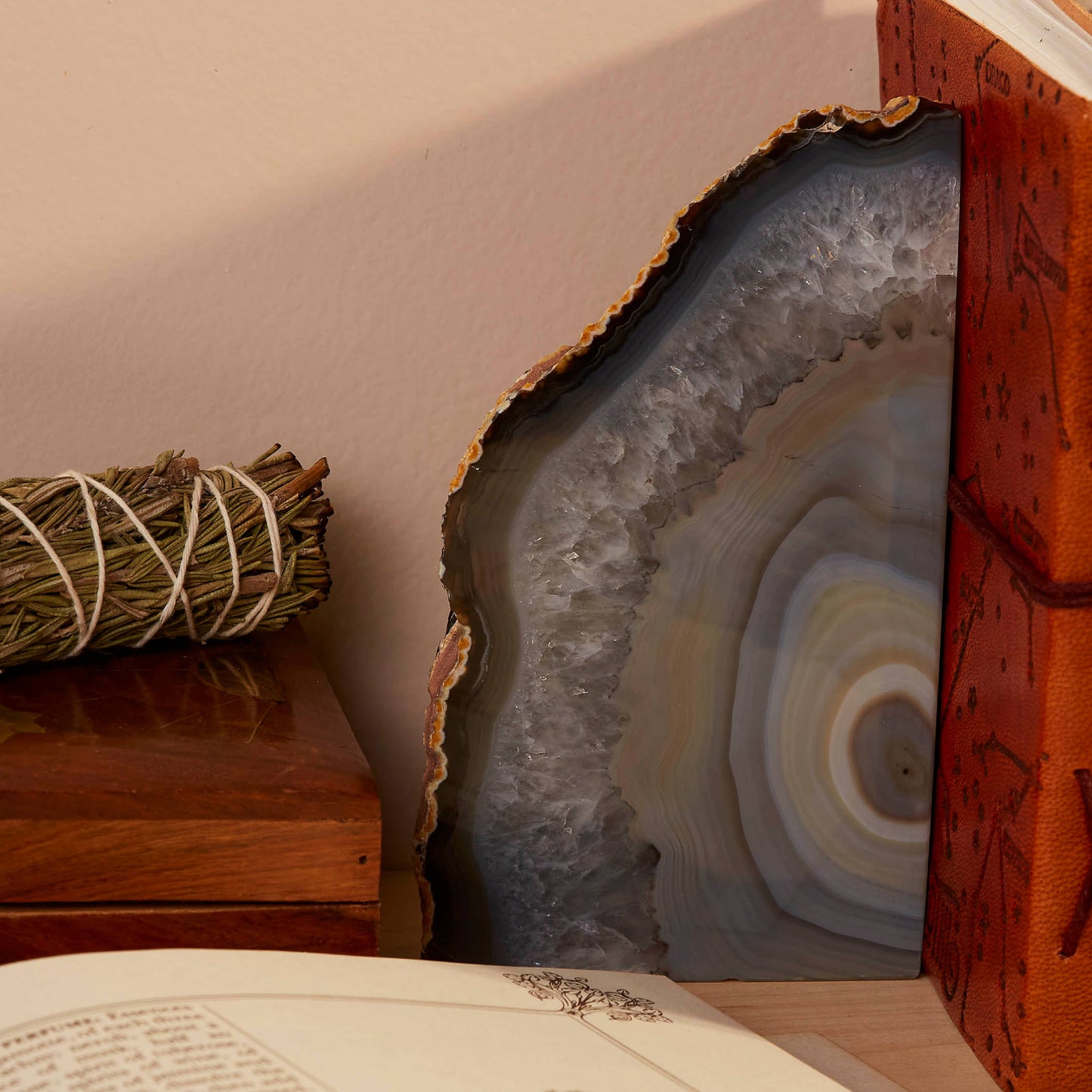 Natural Agate Bookends - Crafted in Brazil
