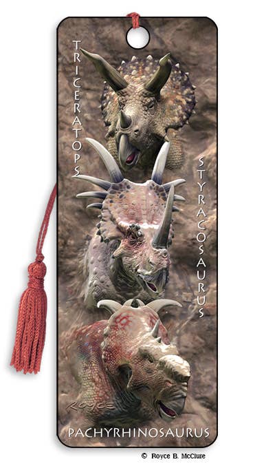 3D Royce bookmark - Tri-Ceratops (Dinosaur)